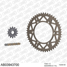 Lade das Bild in den Galerie-Viewer, AFAM Kettensatz 520, X-Ring, golden, 3498kg, Alu, selfclean, BETA RR 400 Enduro 2005-2009
