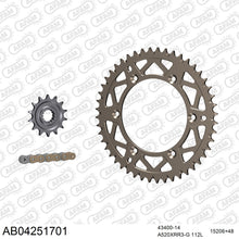 Lade das Bild in den Galerie-Viewer, AFAM Kettensatz 520, X-Ring, golden, 3498kg, Alu, selfclean, SHERCO SE 450 i-R Enduro 4.5i 2013-2013
