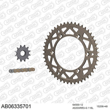 Lade das Bild in den Galerie-Viewer, AFAM Kettensatz 520, X-Ring, golden, 3498kg, Alu, selfclean, HUSQVARNA TE 350 1992-1995
