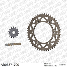 Lade das Bild in den Galerie-Viewer, AFAM Kettensatz 520, X-Ring, golden, 3498kg, Alu, selfclean, HUSQVARNA TE 610 1991-2000
