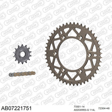 Lade das Bild in den Galerie-Viewer, AFAM Kettensatz 520, X-Ring, golden, 3498kg, Alu, selfclean, KTM EXC-GS 200 2000-2002
