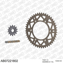 Lade das Bild in den Galerie-Viewer, AFAM Kettensatz 520, golden, 3498kg, Alu, selfclean, KTM SX 200 2004-2004
