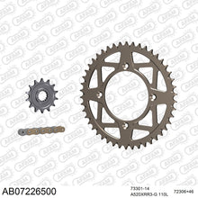 Lade das Bild in den Galerie-Viewer, AFAM Kettensatz 520, X-Ring, golden, 3498kg, Alu, selfclean, KTM Freeride 250 R 2014-2017
