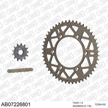 Lade das Bild in den Galerie-Viewer, AFAM Kettensatz 520, golden, 3814kg, Alu, selfclean, KTM SX-F 250 2013-2016
