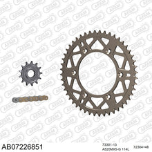 Lade das Bild in den Galerie-Viewer, AFAM Kettensatz 520, golden, 3814kg, Alu, selfclean, KTM XC-F 250 2011-2011

