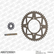 Lade das Bild in den Galerie-Viewer, AFAM Kettensatz 520, X-Ring, golden, 3498kg, Alu, selfclean, KTM Freeride 350 F 2014-2016

