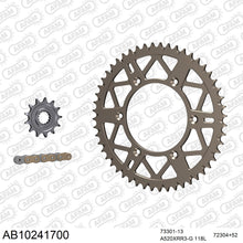 Lade das Bild in den Galerie-Viewer, AFAM Kettensatz 520, X-Ring, golden, 3498kg, Alu, selfclean, HUSABERG FE 390 e 2010-2012
