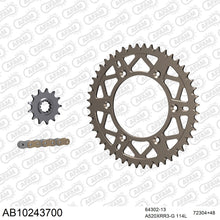 Lade das Bild in den Galerie-Viewer, AFAM Kettensatz 520, X-Ring, golden, 3498kg, Alu, selfclean, HUSABERG FE 400 2000-2002
