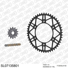 Lade das Bild in den Galerie-Viewer, AFAM Kettensatz 520, golden, 3814kg, Stahl light, selfclean, KTM SX-F 350 2010-2019
