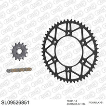Lade das Bild in den Galerie-Viewer, AFAM Kettensatz 520, golden, 3814kg, Stahl light, selfclean, GAS-GAS MC-F 250 2021-2021

