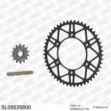 Lade das Bild in den Galerie-Viewer, AFAM Kettensatz 520, golden, 3814kg, Stahl light, selfclean, GAS-GAS EX-F 350 2021-2021
