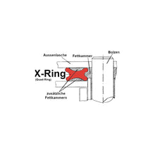 Lade das Bild in den Galerie-Viewer, DC Kette DC530MZX2-G, 4987kg, X-Ring, golden, 110 Glieder, Hohl-Nietschloss
